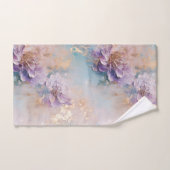 Floral féminin violet bleu et or (Serviette à main)