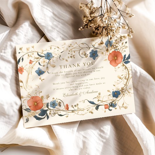  Floral Fern Wedding Bedankkaart