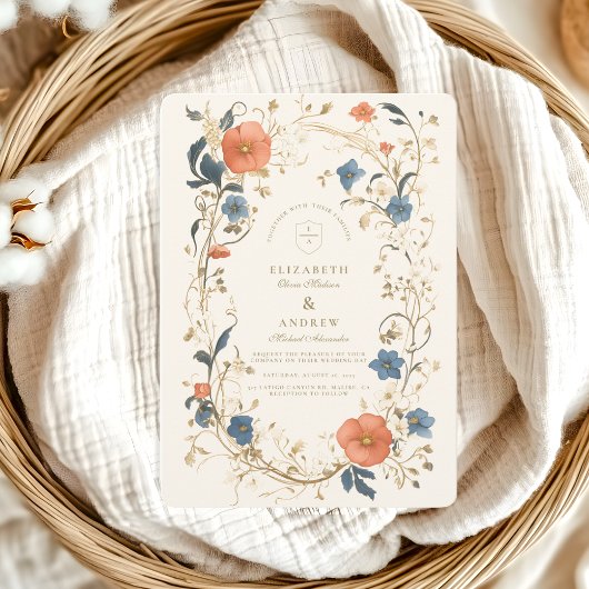  Floral Fern Wedding Kaart