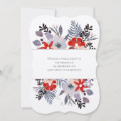 Floral Ferns Typografie, Paars en Millennial Kaart (Achterkant)