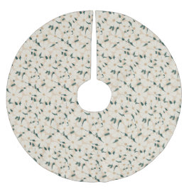  Floral Festive Cream and Green Flowers Kerstboom Rok