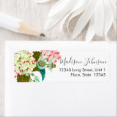 Floral | FÊTE DES MARIÉES | Étiquettes d'adresse d (En situation)