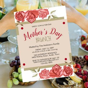 Floral Fête des mères Fête Brunch Invitations