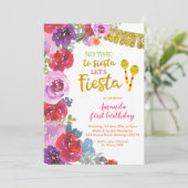 Floral Fêtons la première invitation d'anniversair (Debout devant)