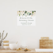 Floral, feuillage Répétition Dîner Affiche de bien (Cuisine)