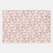 Floral Feuille Art Motif Sur Sage Rouge Vert Beige (Devant 3)