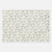 Floral Feuille Art Motif Sur Sage Rouge Vert Beige (Devant 2)