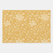 Floral Feuille Art Motif Sur Turquoise Bleu Jaune (Devant 2)