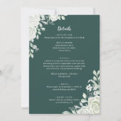 Floral Feuille Verte Tout en un mariage Invitation (Dos)