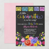 Floral Fiesta baby shower uitnodiging (Voorkant / Achterkant)