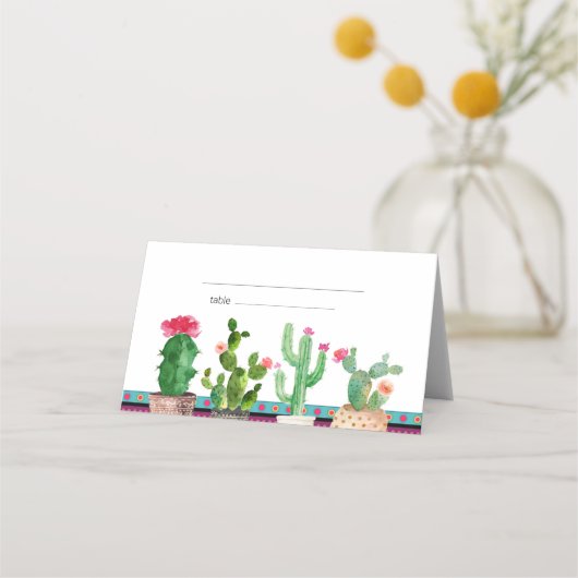 Floral Fiesta Cactus Koppels Douche plaats kaarten (Voorkant)