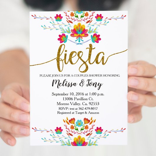 Floral Fiesta Couples Douche Invitation
