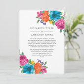 Floral Fiesta Wedding Reduced Guest List Aankondiging (Staand voorkant)