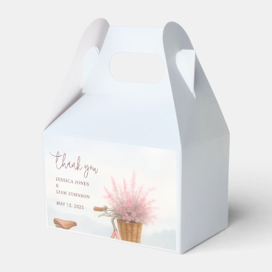 Floral Fietsverlovingsfeest Bedankt Bedankdoosjes (Voorkant Zijde)