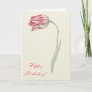 Floral Fine Art Pink Tulp - Birthday Kaart