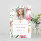 Floral First Holy Communion Menu photo (Debout devant)