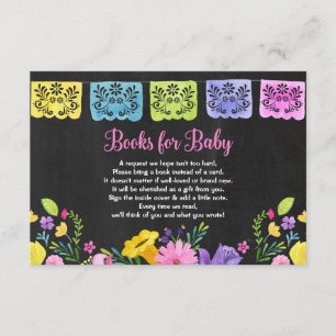 Floral fista baby shower book request insert informatiekaartje