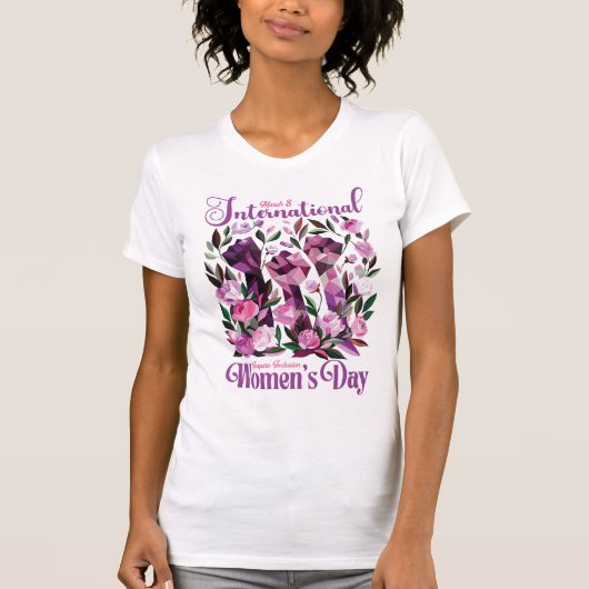 Floral Fists Internationale Vrouwendag 8 maart T-shirt (Voorkant)