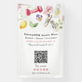 Floral Fitness | Wellness QR Code Branding Spandoek (Verticaal)