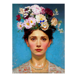 "Floral Flair" Ruth - Kunst & Bloemen Maatschappij Perfect Poster