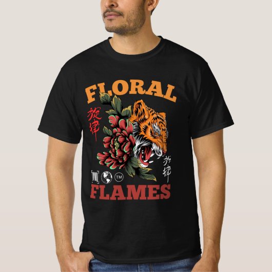 Floral Flames Graphic T-shirt (Voorkant)
