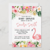 Floral Flamingo Baby shower Kaart (Voorkant)