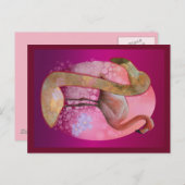 Floral Flamingo Briefkaart (Voorkant / Achterkant)