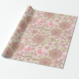Floral Flamingo Cadeaupapier