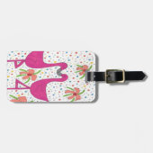 Floral Flamingo Fiesta Bagagelabel (Voorkant horizontaal)
