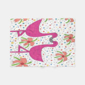 Floral Flamingo Fiesta Fleece Deken (Voorkant (Horizontaal))