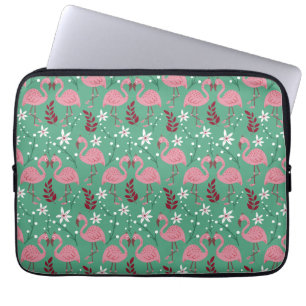 Floral flamingo naadloos roze groen patroon laptop sleeve
