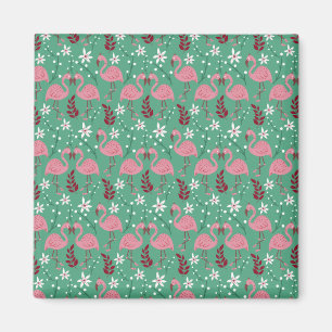 Floral flamingo naadloos roze groen patroon magneet