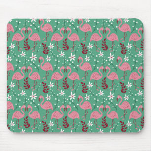 Floral flamingo naadloos roze groen patroon muismat