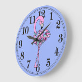  Floral Flamingo Round (Large) Wall Clock Grote Klok (Hoek)