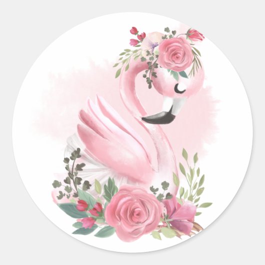 Floral Flamingo Stickers (Voorkant)