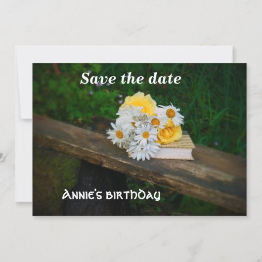Floral Flat Enregistrer La Carte Date (Devant)