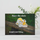 Floral Flat Enregistrer La Carte Date (Debout devant)
