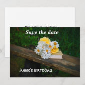 Floral Flat Enregistrer La Carte Date (Devant / Derrière)