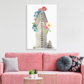 Floral Flat Iron | New York, NY Canvas Afdruk (Insitu (Woonkamer))
