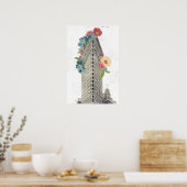 Floral Flat Iron | New York, NY Poster (Keuken)