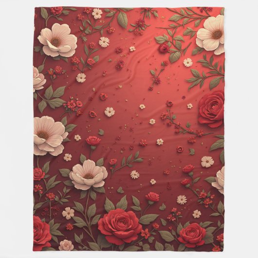 Floral FleeBlanket Cadeaus voor Vrouwen Fleece Deken (Voorkant)