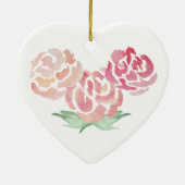 Floral Fleur Coeur Forme Céramique Ornement de vac (Dos)