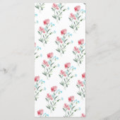 Floral Fleur sauvage Rustic Mariage Menu Dîner (Dos)