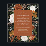 Floral fleuri à budget en terre cuite élégant flye<br><div class="desc">Invitation de mariage floral rustique à l'aquarelle budget. Avec de beaux détails naturels,  terre cuite,  rose rousse,  noir et sauge vert pampas herbe eucalyptus aquarelle détails. Cette invitation de mariage moderne est sûr de définir le style pour votre grand jour.</div>