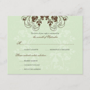  Floral Flourish Coffee (R) RSVP-kaart RSVP Kaartje