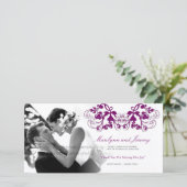 Floral Flourish Paars Weddenschap Hartelijk dank Bedankkaart (Staand voorkant)