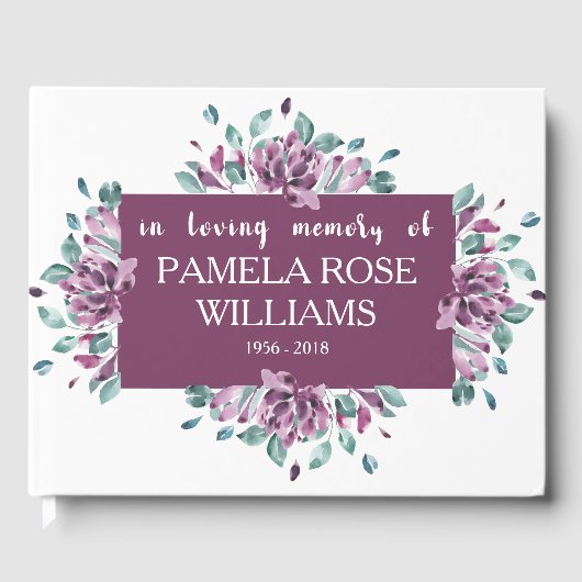 Floral Floury Personnalisé Funérailles Livre d'Inv (Recto)