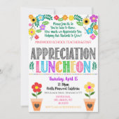 Floral Flower Appreciation Luncheon Invite Kaart (Voorkant)