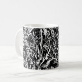 Floral Flower Grayscale Koffiemok (Voorkant links)