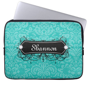 Floral Flower Laptop Hoesje Cool Monogram  Sleeve